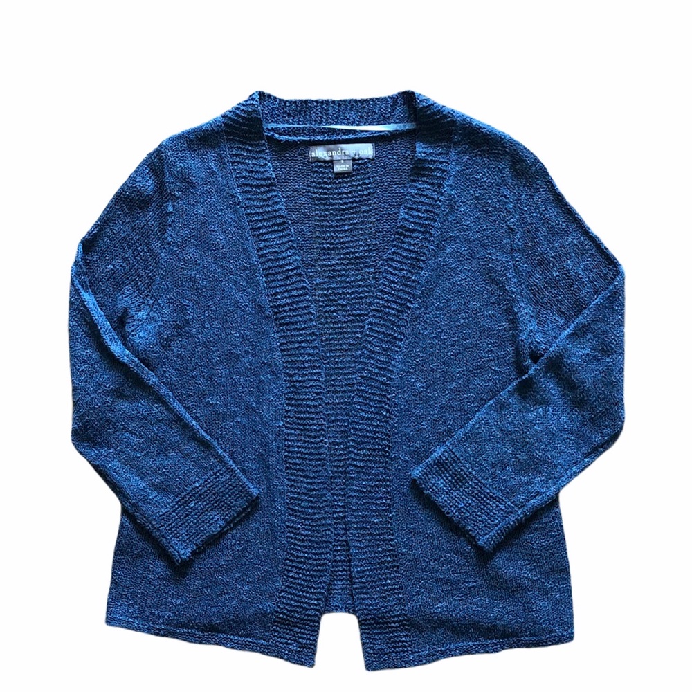 Alexandra + Oak Blue knit Open cardigan Sz. S